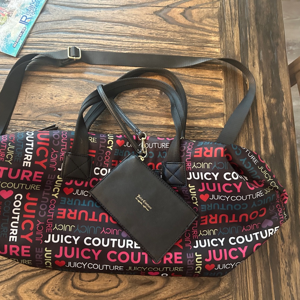 Juicy Couture Colorful Logo Tote with Black Pouch